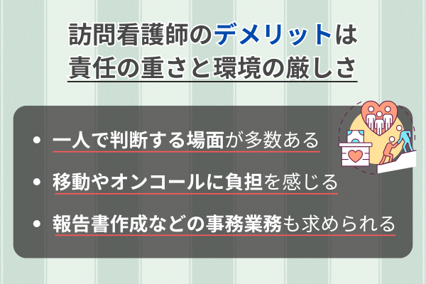 訪問看護師のデメリットは責任の重さと環境の厳しさ